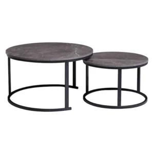 Everfurn Nile Nesting Coffee Table Marble, 2 Piece