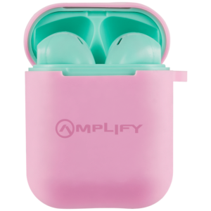 Amplify Buds Series True Wireless Earphones with Silicone Accessories - Green/Pink