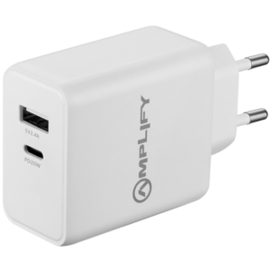 Amplify P.D. 20w Plus USB 12w Dual Wall Charger - White