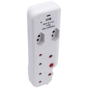 Switched 4-Way Medium Surge Adaptor with Type-C + USB