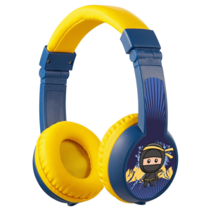 Volkano Sidekick Series Wired Kiddies Headphones with Share Port - Yellow/Blue