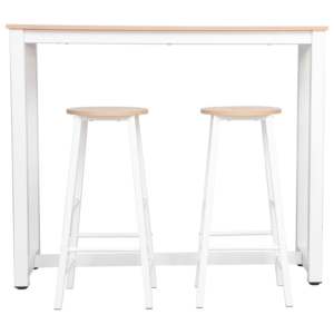 Everfurn Chenin 3-Piece Bar Table & Stool Set with Powder-Coated Frame