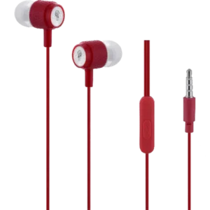 Pro Bass Catalyst series Packaged Aux earphone With Mic - Red