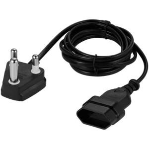 Switched Easy Cable Extender SA 3-Pin to 2-Pin Euro Socket 2m - Black