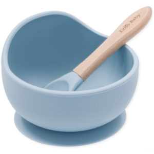 Echo Baby Silicone Suction Bowl and Spoon Set - Powder Blue