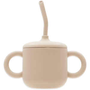 Echo Baby Silicone Training Cup with Straw - Ivory