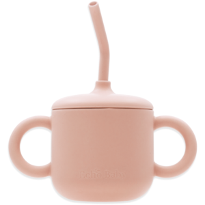 Echo Baby Silicone Training Cup with Straw - Rose