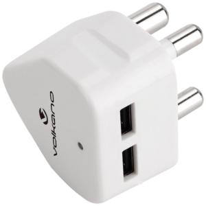 Volkano Current Plus Series 3 Pin Plug Dual USB Charger 4.2a - White