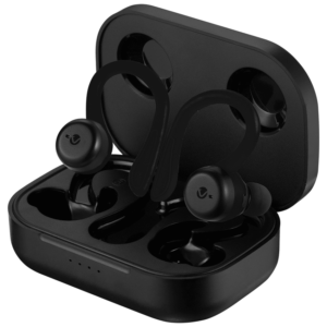 Volkano Momentum Series IPX7 Sports Hook TWS Earphones + Charging Case - Black
