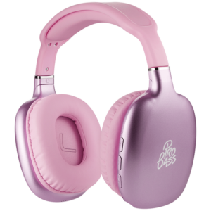 Pro Bass Retro Bluetooth Wireless Headphone with PU Case - Pink