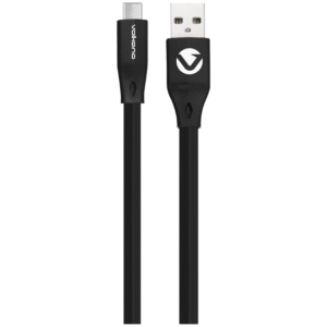 Volkano Slim Series Flat PVC Type-C Cable 1.2m - Black