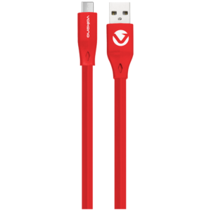 Volkano Slim Series Flat PVC Type-C Cable 1.2m - Red
