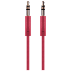 Pro Bass Chain Series Blister Flat Auxiliary Cable - Red
