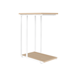 Everfurn Sofa Side Table - Oak and White