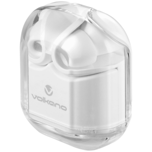 Volkano Crystalline Series TWS Earphone - White - Hardbox