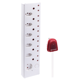 Switched 12-Way High Surge Multiplug 0.5m - White