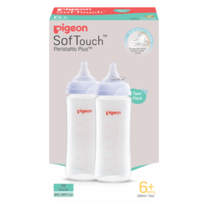 PIGEON SOFTOUCH BOTTLE PP 330ML (L) TWIN PACK