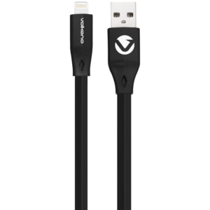 Volkano Slim Series Flat PVC Lightning Cable 1.2m - Black