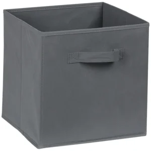 Everfurn Storeman Grey, Collapsible Fabric Organiser Storage Basket - 10 Pack