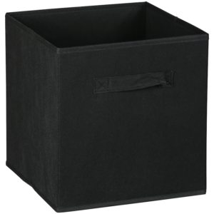 Everfurn Storeman Black, Collapsible Fabric Organiser Storage Basket - Single