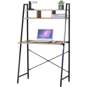 Everfurn Vesa Office Desk - Oak & Black