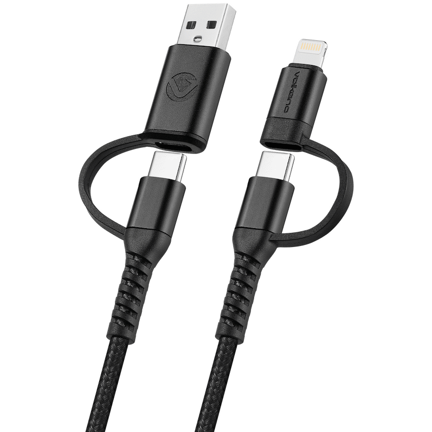Volkano Weave Series 4-in-1 Charge & Data Cable 60w - 1.2m/4ft