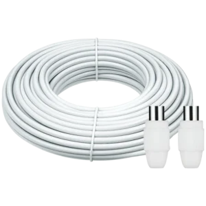 Volkano 20M Coax TV Cable and Volkano 1X Male 1X Female Coax Plugs