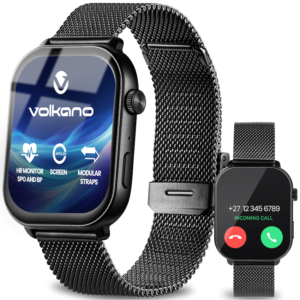 Volkano Trinity Series Smartwatch with Metal Mesh Strap - Black