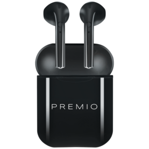 Premio V4 + Series TWS Earphones + Charging Case + Cover - Black with White Cover
