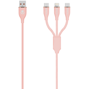 Volkano Flexi Series 3-in-1 Charging Cable - Pink