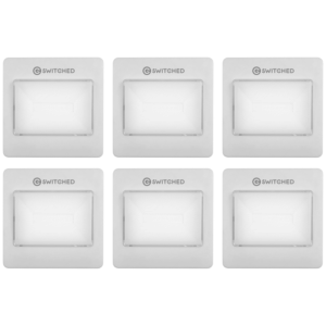 6x Switched 120 Lumen LED Light Switch - White