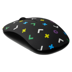 Tag Series 2.4G Wireless Optical Mouse with Nano USB and Type-C Receiver - Black Geo