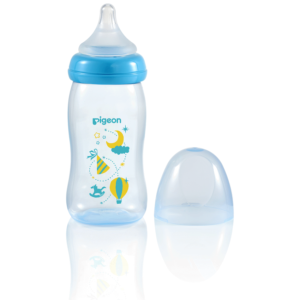 Pigeon Peristaltic Plus PP Bottle 240ml (M Hole) - Blue