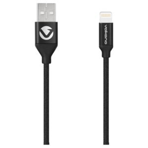 Volkano Weave Series Fabric Braided MFI Lightning Cable 27W 1.2m - Black