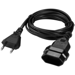 Switched Easy Cable Extender 2-Pin Euro to 2-Pin Euro Socket 2m
