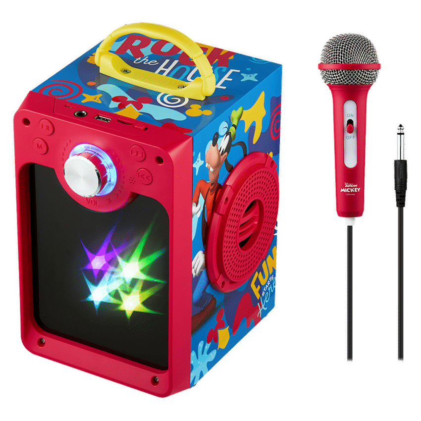 Disney Mickey Classic LED Stars Karaoke Machine with Microphone