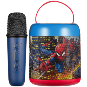 Marvel Spider-Man Cylinder Karaoke Speaker with Bluetooth Microphone