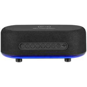 Volkano Radiant Series Alarm Clock with Wireless Charging and Speaker - Black