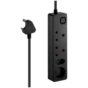 Nexon 4 Way Medium Surge Protected Multiplug 0.5M Black