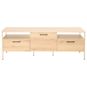 Everfurn Ellen TV Stand - Melamine - Powder-Coated Steel Frame - 2 Drawers - Storage Cabinet