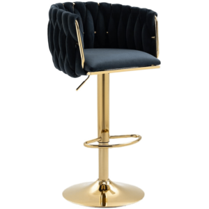 Everfurn Princeton Bar Stool - Gold and Black