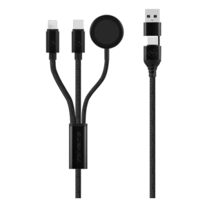 Volkano Weave Series 100W Braided 5-in-1 Charge and Data Cable 1m - Black