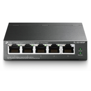 TP-Link TL-SG1005P 5-Port Gigabit Desktop Switch with 4-Port PoE+