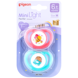 Pigeon - Minilight Pacifier (2 Pc) M Bee/Hedgehog