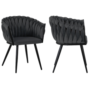 Everfurn Opulent Large Velvet Casual Chair - Grey - 2 Pack