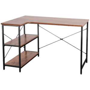 Everfurn Anthony L-Shaped Corner Work Desk - Steel Frame