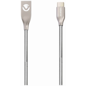 Volkano Iron Series Round Metallic Spring Type-C Cable 1.2m - Silver