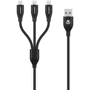 Volkano Flexi Series 3-in-1 Charging Cable - Black