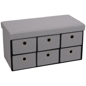 Foldable Storage Ottoman with Six Drawers