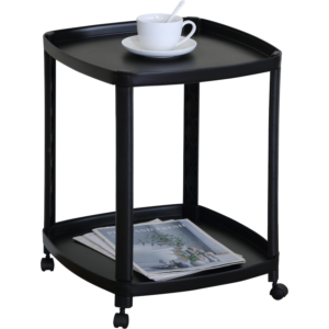 Everfurn Tay Side Table with Casters - Black